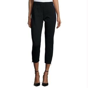Eileen Fisher Women’s Pull‎ On Crop Ankle Zip Ponte Pants in Black Size XS